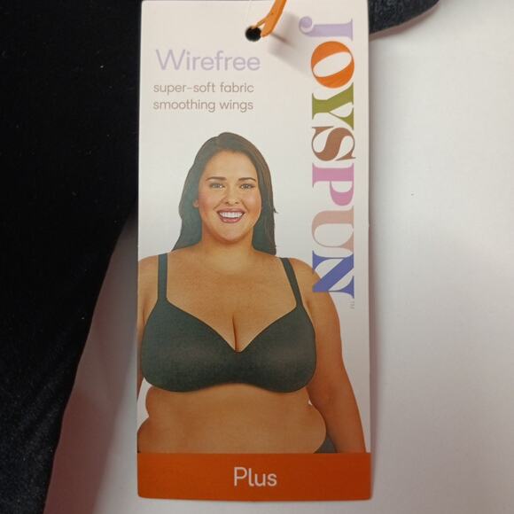 Joyspun Plus Wirefree Full Coverage Bra Women's Size 44DDD Black Smooth Wings - Picture 2 of 5